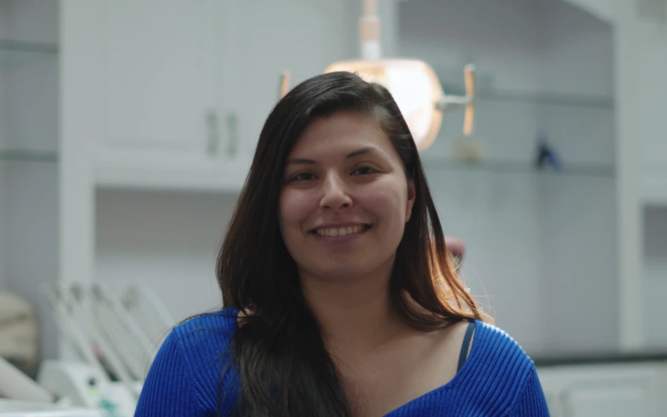 Patient similing happily after Cosmetic Dental Treatment at My Smile Clinic in San Diego.